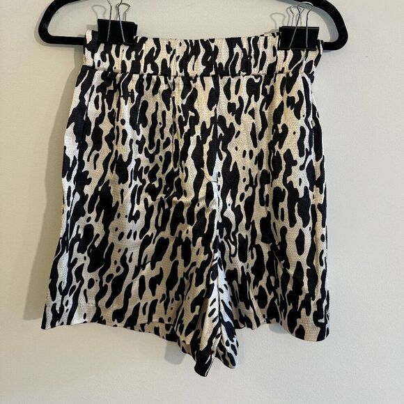 Beymen Pants - Beymen Club Women's Silky Black and White Shorts Size 4